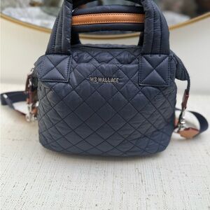 MZ Wallace Quilted Mini Bag in Navy and Tan
